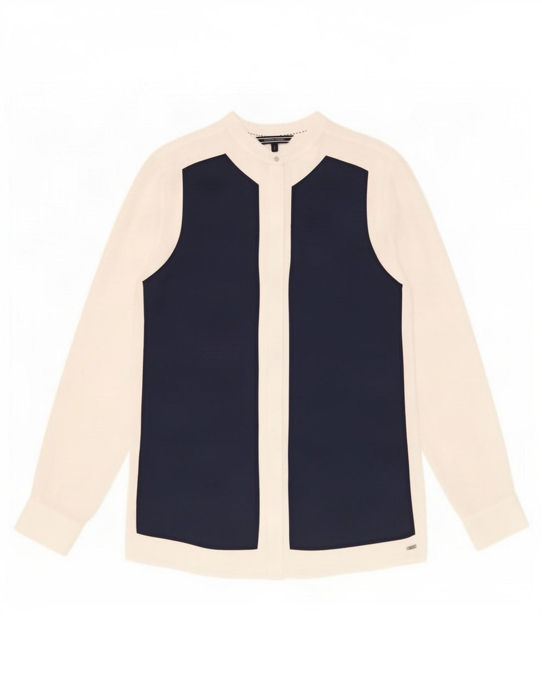 Tommy Hilfiger Womens Shirt Blouse US 6 Medium White Colourblock