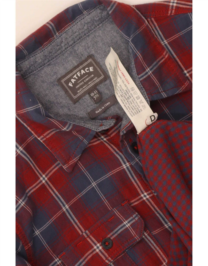 Fat Face Boys Flannel Shirt 10-11 Years Red Check Cotton