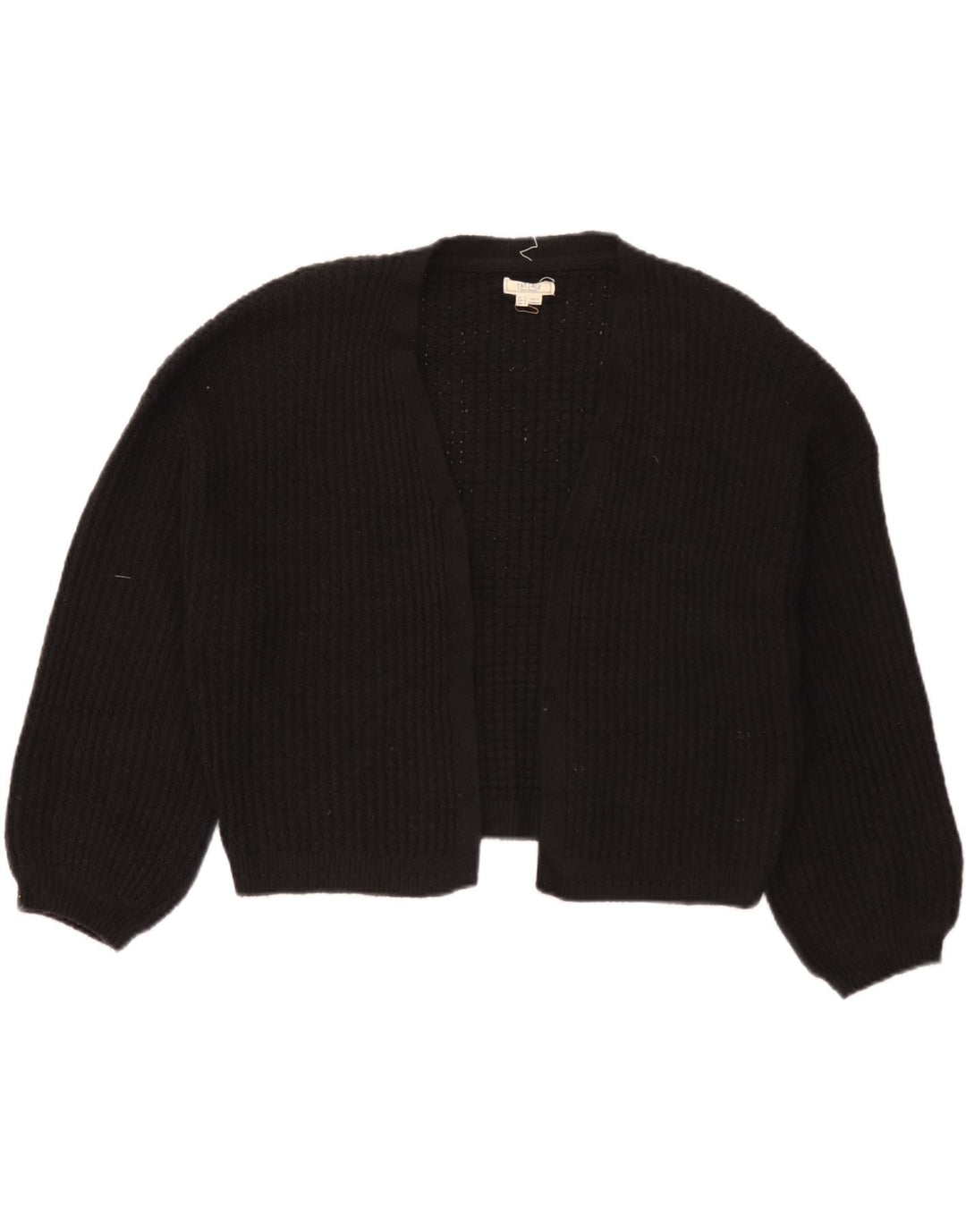 Fat Face Womens Oversized Crop Open Cardigan Sweater UK 14 Large Black