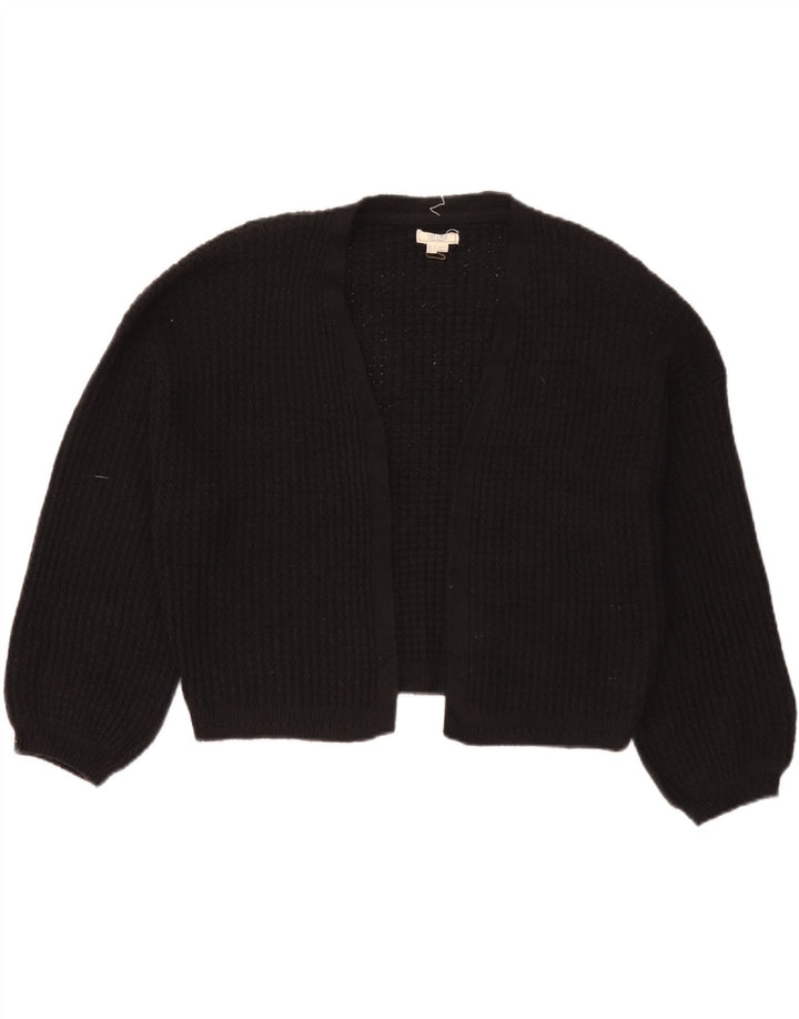 Fat Face Womens Oversized Crop Open Cardigan Sweater UK 14 Large Black