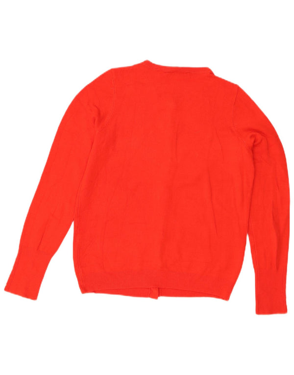 Zara Cardigan Femme Pull UK 12 Viscose Rouge Moyen
