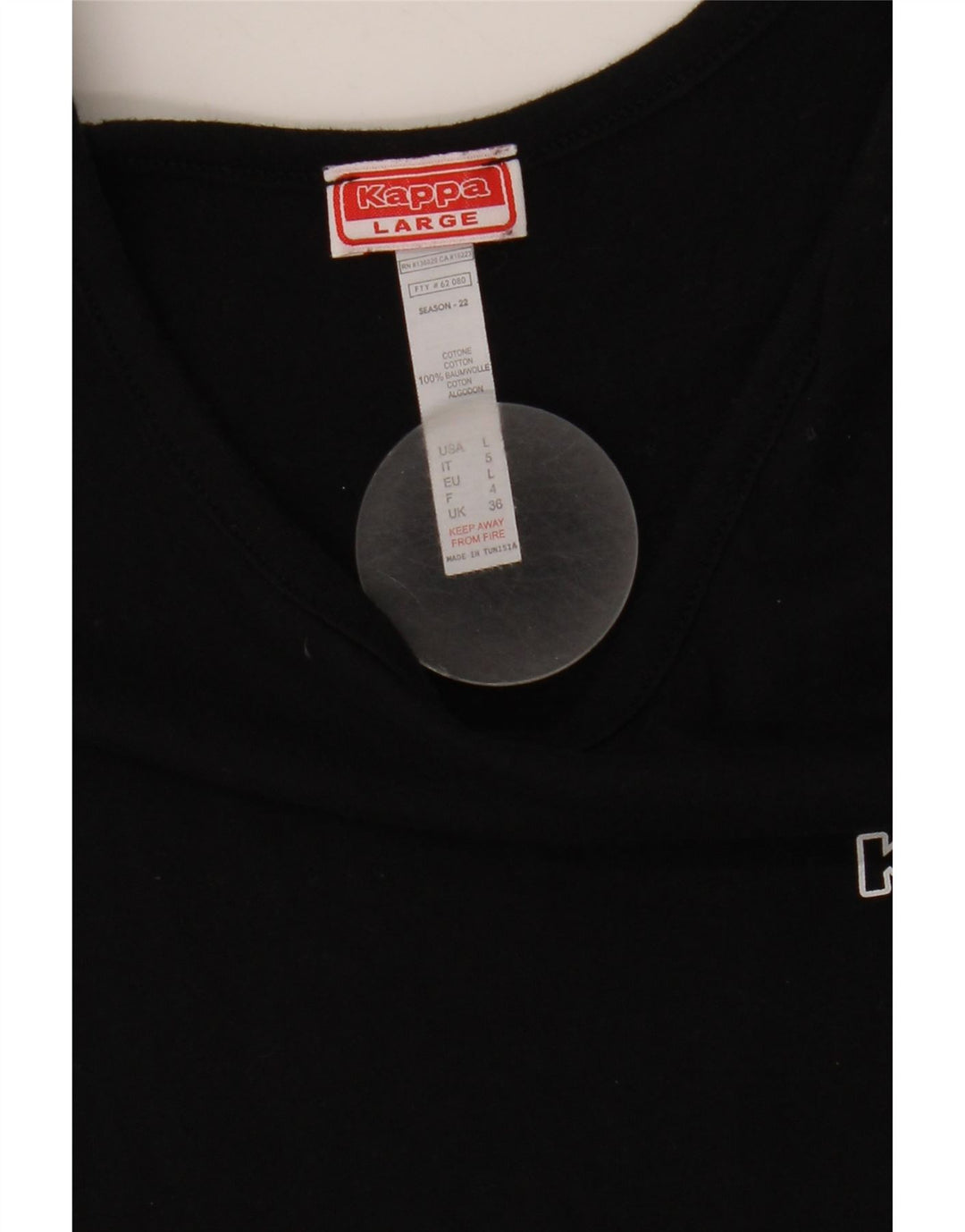 Kappa Débardeur Homme Grand Noir Coton