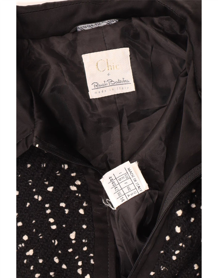 RENATO BALESTRA Womens Bolero Jacket IT 44 Medium Black Flecked Wool