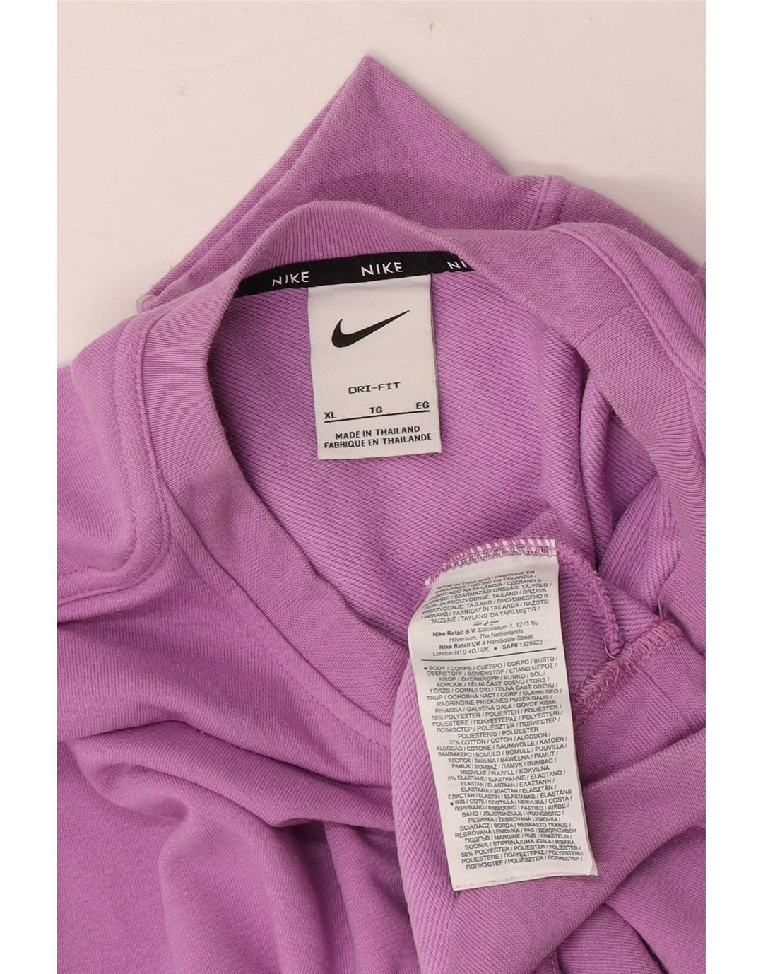Nike Womens Dri Fit Oversized Sweatshirt Jumper UK 18 XL Purple Polyester