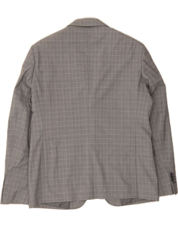DOMENICO TAGLIENTE Mens 2 Button Blazer Jacket IT 52 XL Grey Check Vintage Domenico Tagliente and Second-Hand Domenico Tagliente from Messina Hembry 