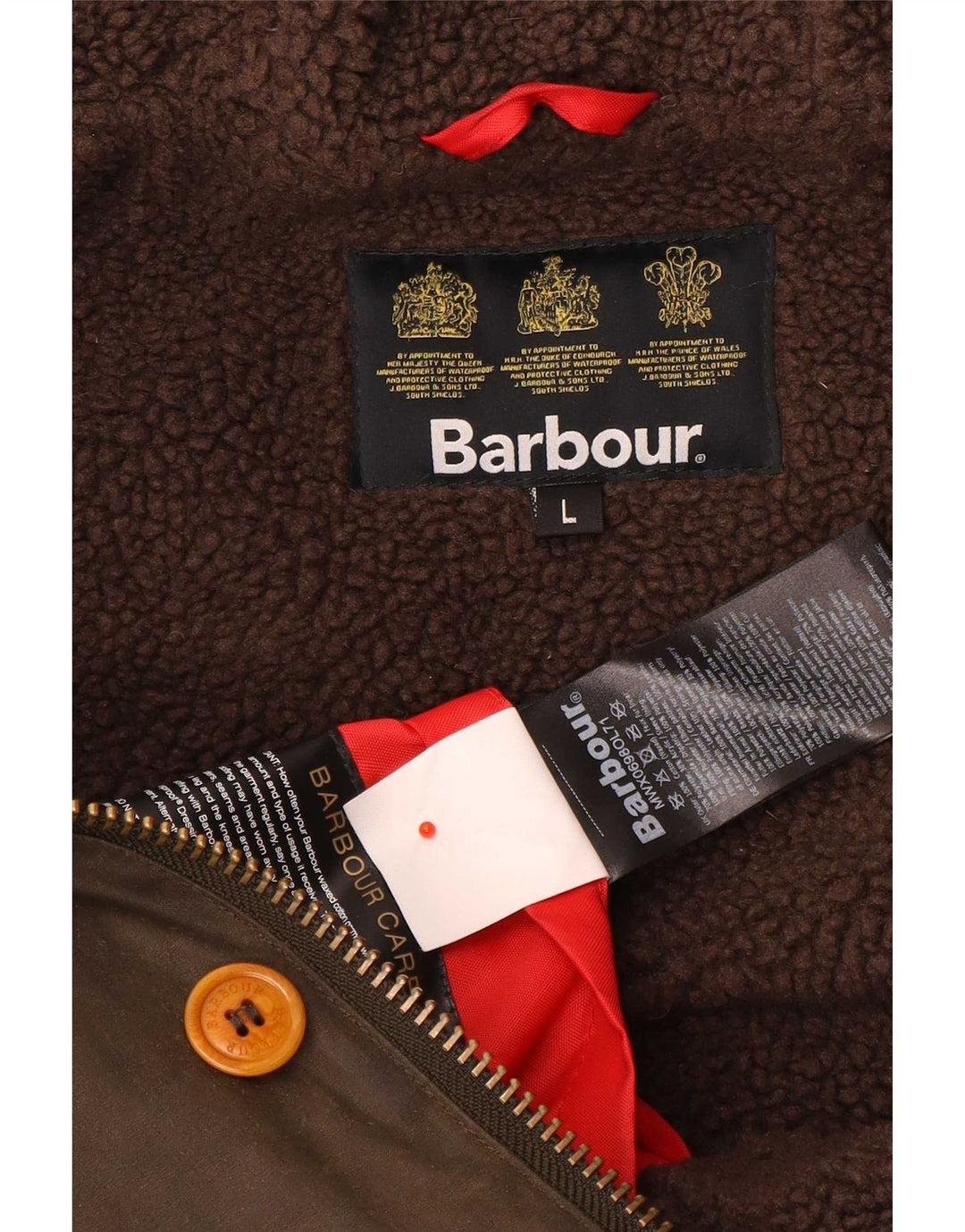 Barbour Mens Hooded Waxed Cotton Jacket UK 40 Large Brown