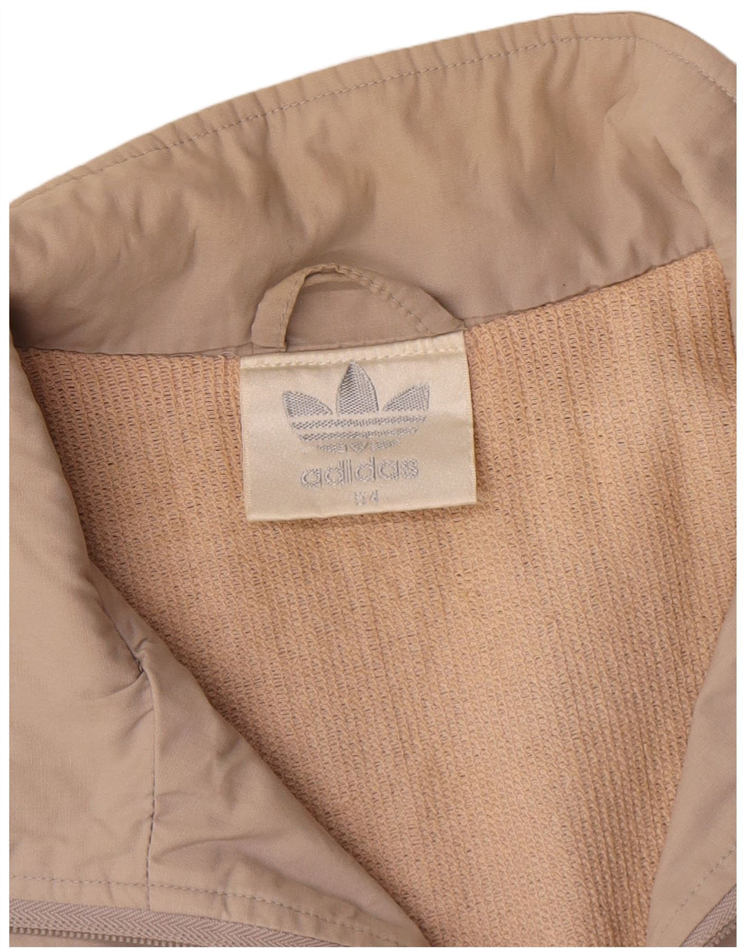Adidas Mens Tracksuit Top Jacket IT 54 XL Beige Colourblock Polyester