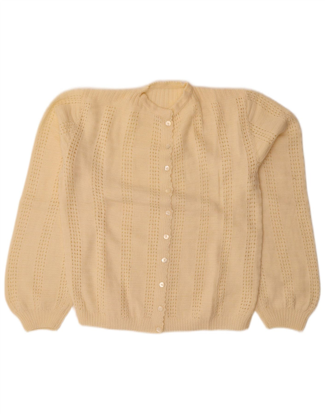Vintage Womens Cardigan Sweater UK 14 Large Off White