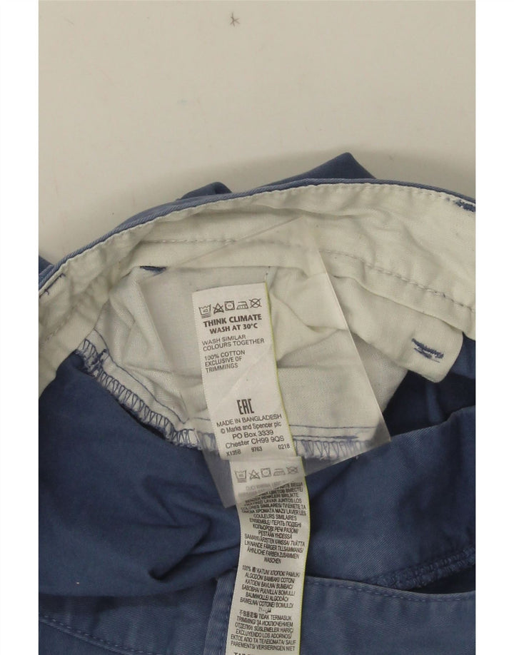 Marks & Spencer Herren Chinoshorts W38 XL Blaue Baumwolle