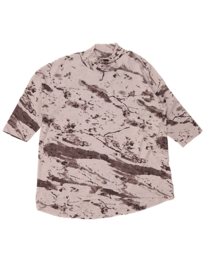 Marks & Spencer Womens Oversized Top 3/4 Sleeve UK 14 Large Grey Tie Dye