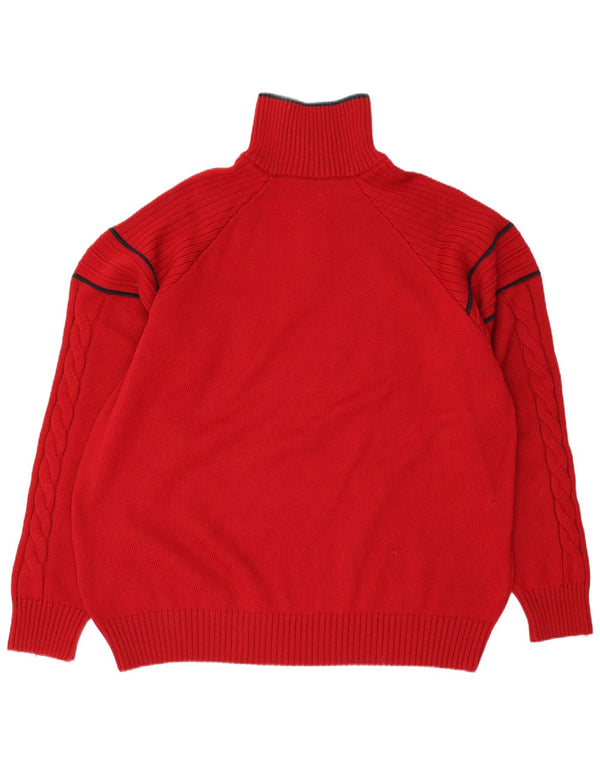 Navigare Pull col zippé pour homme 2XL Rouge Laine mérinos
