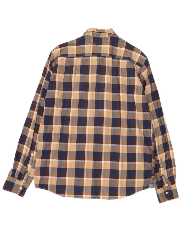 Tommy Hilfiger Mens Vintage Fit Shirt Large Navy Blue Check Cotton