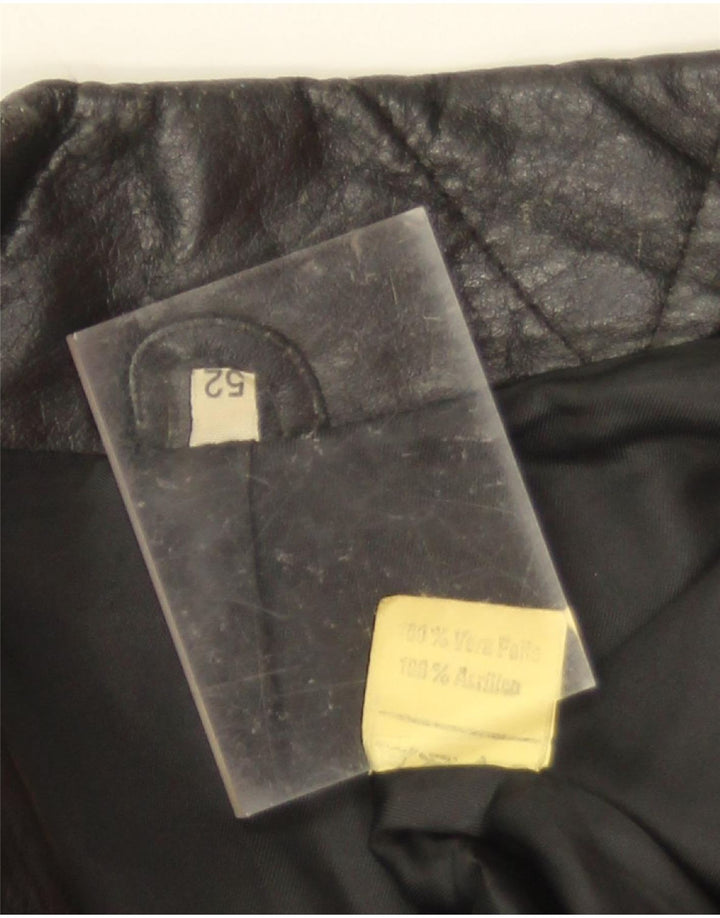 Giacca in pelle vintage da uomo IT 52 XL in pelle nera