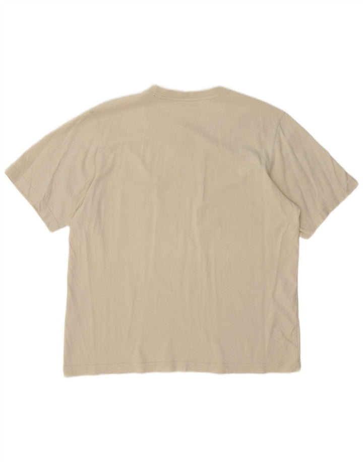 Adidas Mens T-Shirt Top Large Beige Cotton