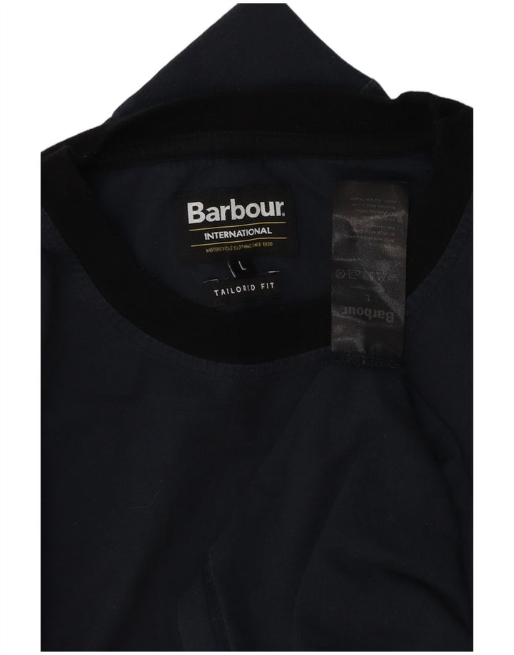 BARBOUR Top da uomo su misura a maniche lunghe, grande, color block blu navy