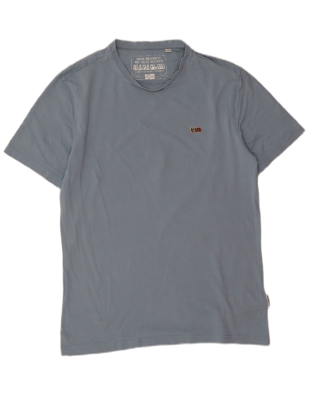 Napapijri Mens T-Shirt Top Medium Blue Cotton