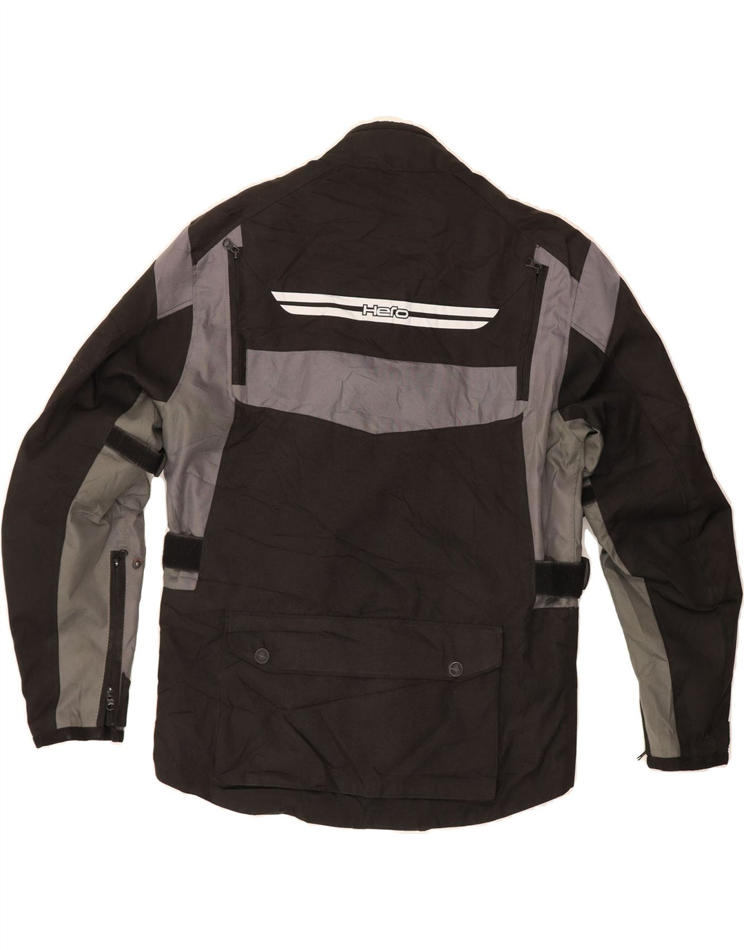 VINTAGE Mens Moto Racer Windbreaker Jacket IT 48 Medium Black Colourblock Vintage Vintage and Second-Hand Vintage from Messina Hembry 