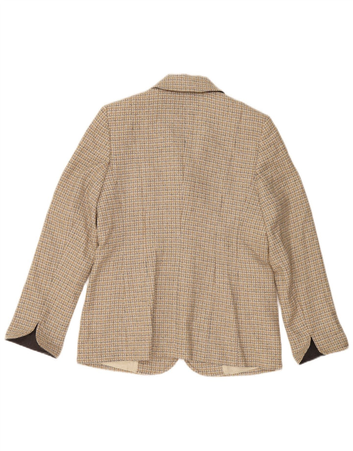 Barbara Kessels Dame 4-knaps blazerjakke EU 38 Medium Beige ternet uld