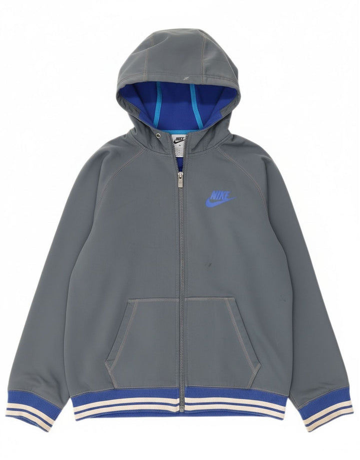 Nike hættetrøje med lynlås til kvinder UK 18 XL Grå polyester