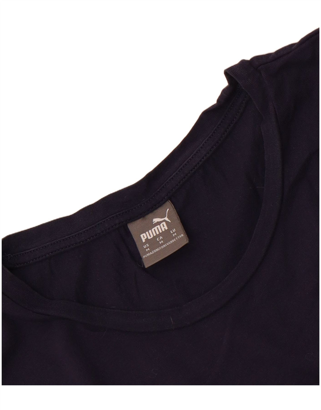 Puma Womens Graphic T-Shirt Top UK 12 Medium Navy Blue