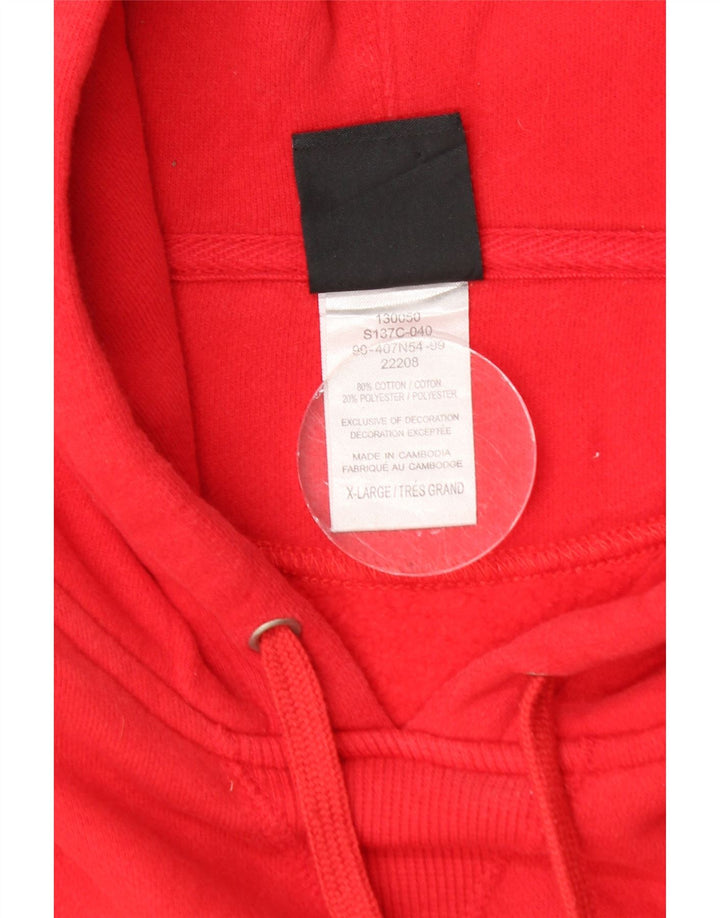 Champion Mens Hoodie Jumper XL Red Cotton