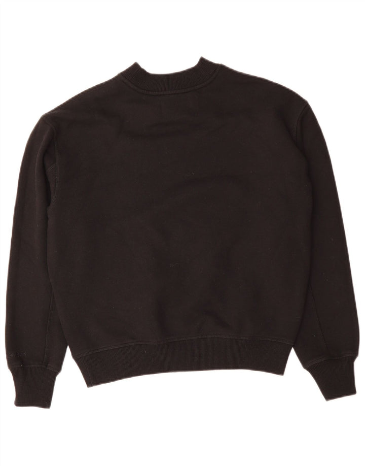 CALVIN KLEIN JEANS Womens Oversized Sweatshirt Jumper UK 10 Small Black