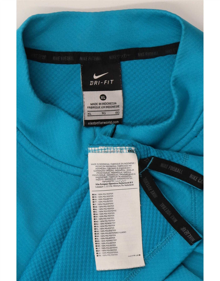 Nike Dri Fit Zip Neck Pull Survêtement Haut XL Bleu Colorblock