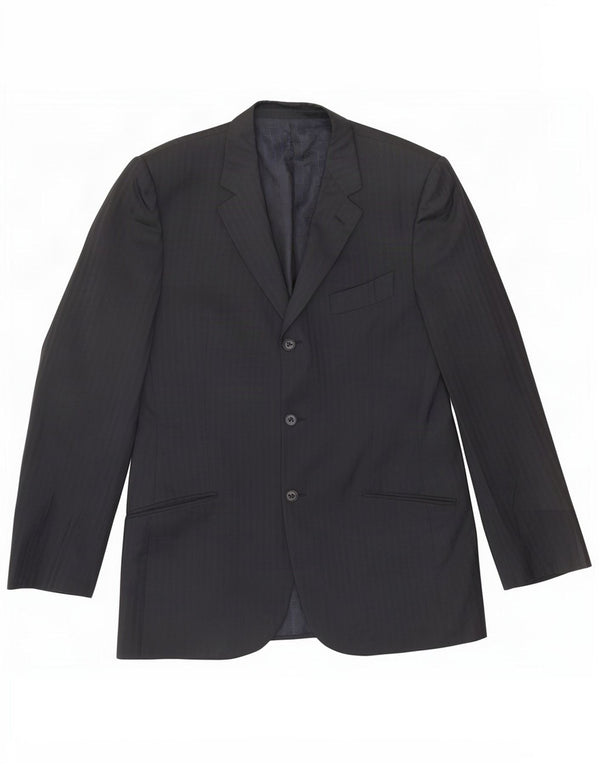 Carlo Pignatelli Mens 3 Button Blazer Jacket IT 52 XL Navy Blue Pinstripe