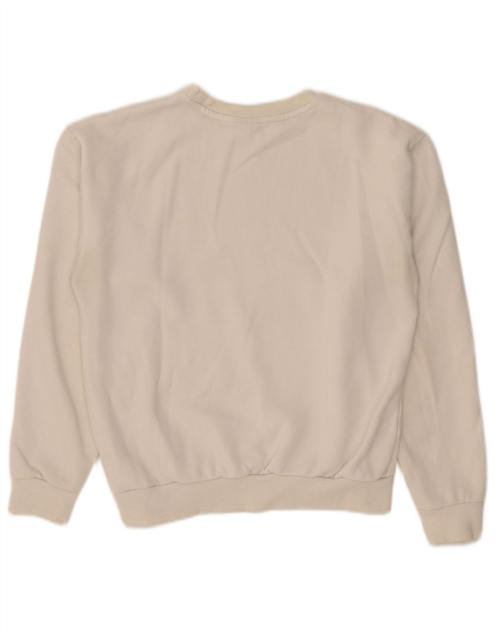 Puma Womens Graphic Oversized Sweatshirt Jumper UK 8 Small  White Cotton