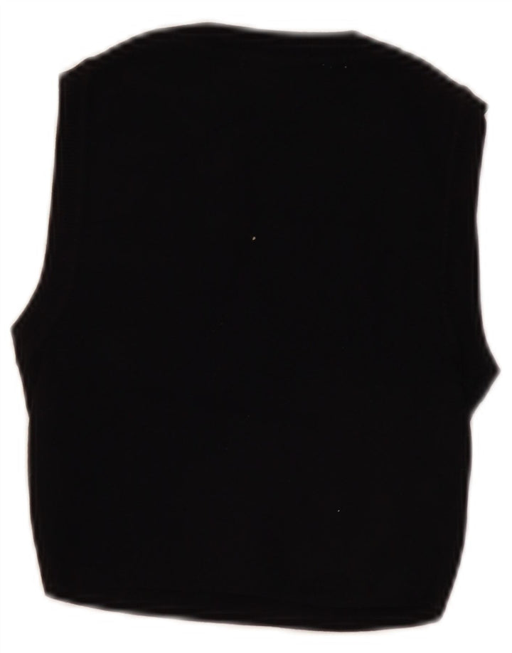 Zara Womens Crop Vest Top UK 8 Small Black Viscose