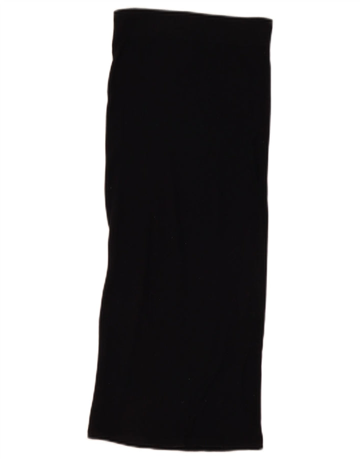 Zara Dame Maxi Nederdel Small W26 Sort Nylon