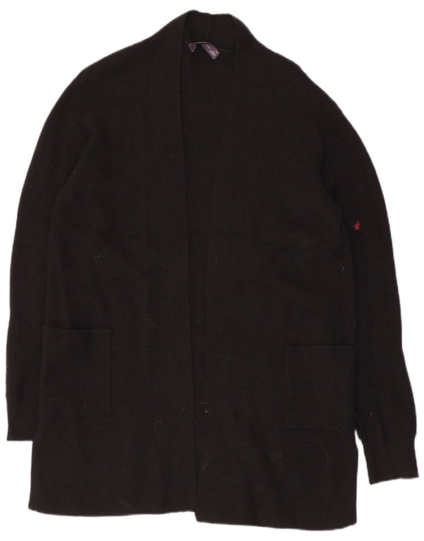 Marks & Spencer Damen Longline Open Cardigan Pullover UK 14 Medium Schwarz