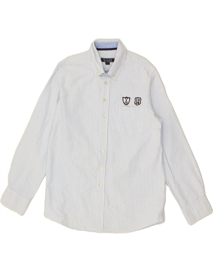 MASSIMO DUTTI Boys Shirt 11-12 Years Blue Pinstripe Cotton Vintage Massimo Dutti and Second-Hand Massimo Dutti from Messina Hembry 