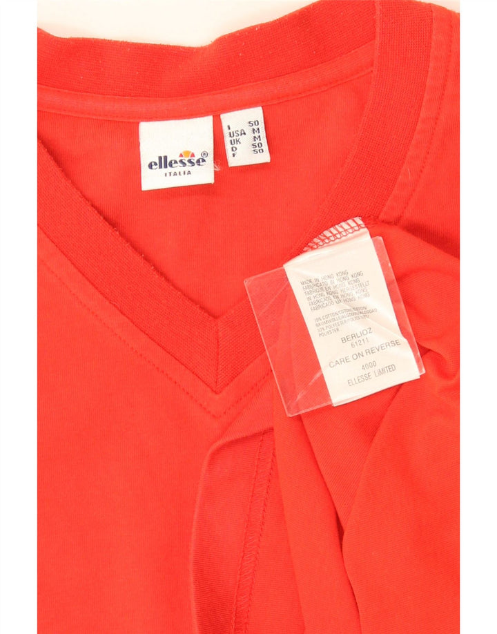 Ellesse Herre T-Shirt Top Medium Rød Bomuld