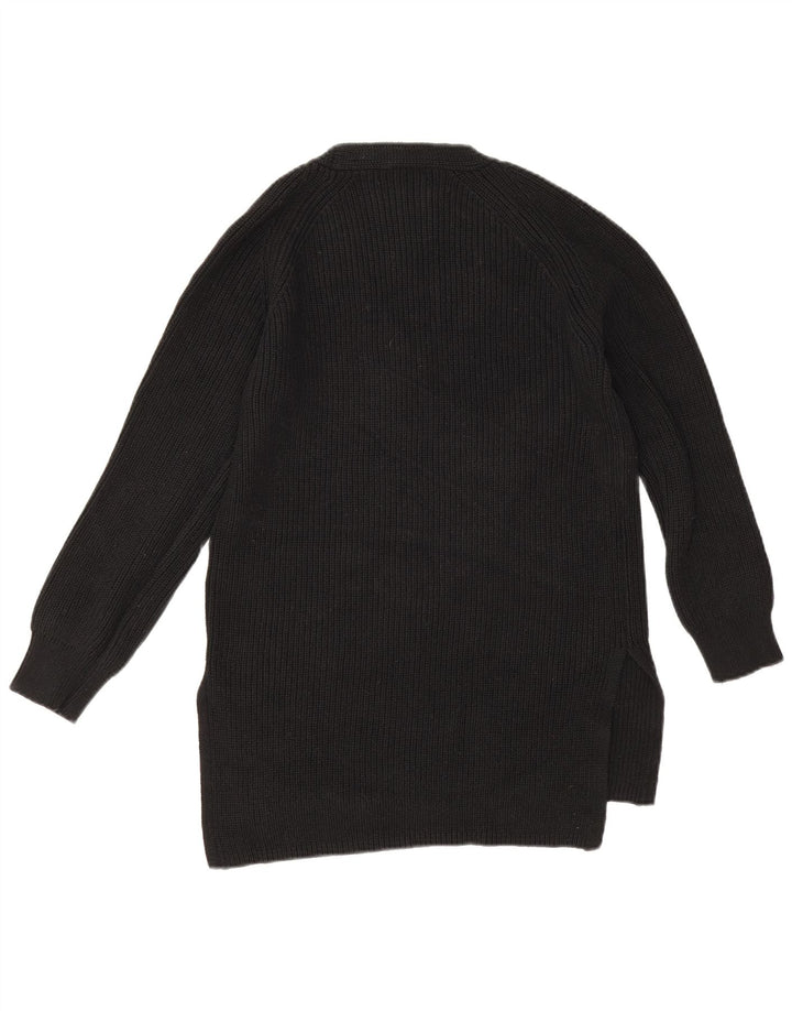 Marks & Spencer Womens Oversized V-Neck Jumper Sweater UK 10 Small Black