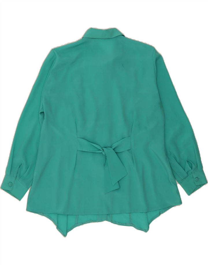 VINTAGE Womens Shirt Blouse UK 16 Large Turquoise Vintage Vintage and Second-Hand Vintage from Messina Hembry 