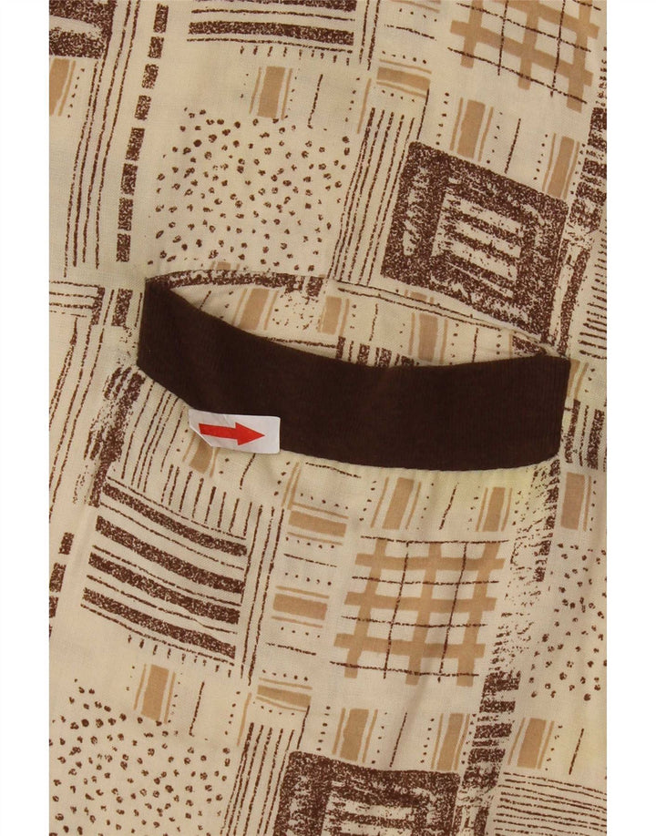 Vintage Mens Polo Shirt XL Beige Viscose