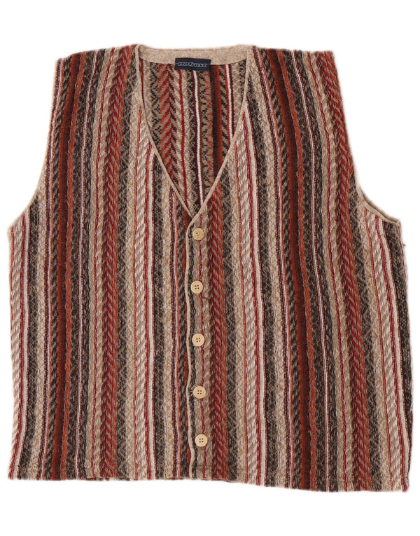 Chaleco vintage para hombre grande a rayas multicolores