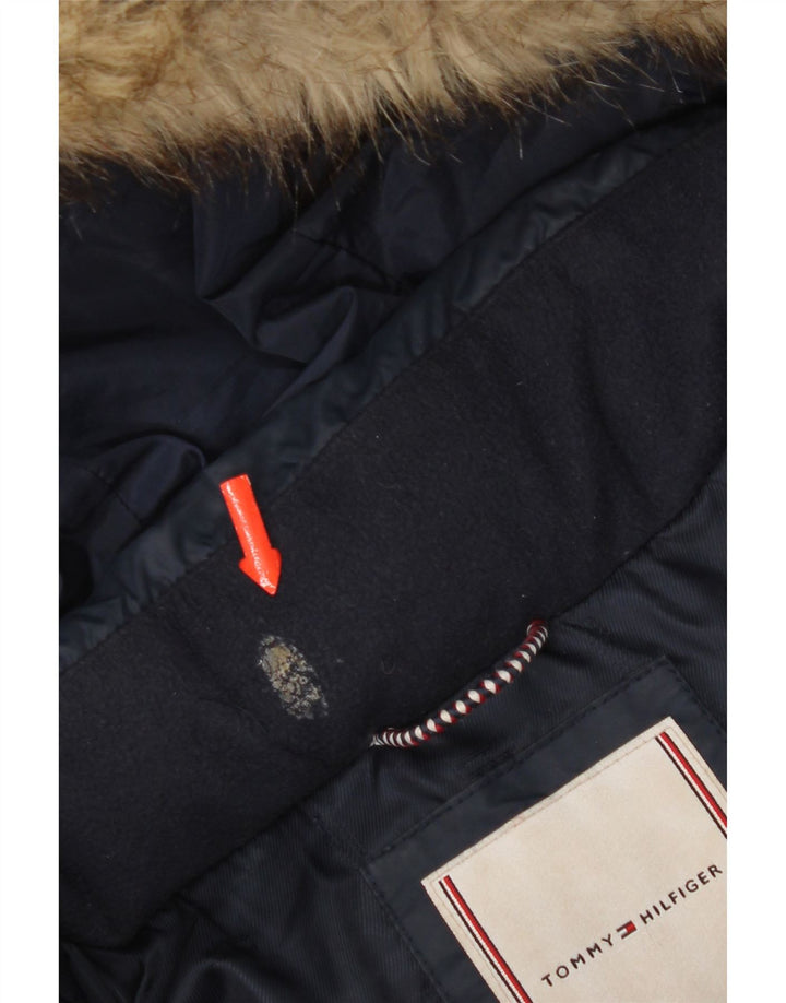 Tommy Hilfiger Girls Hooded Padded Jacket 15-16 Years Blue Polyester