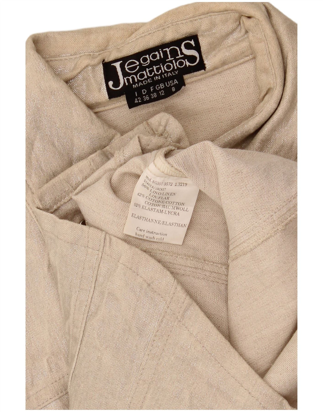 Jegains Mattiolo Womens Bomber Jacket UK 12 Medium  Beige Linen