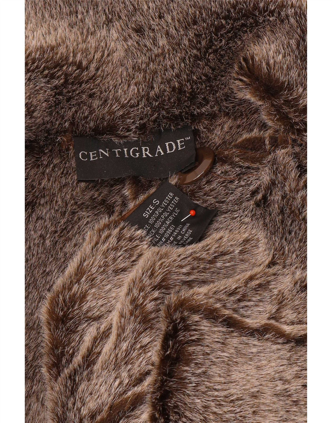 Cappotto oversize in sherpa da donna Centigrade UK 10 piccolo in poliestere marrone
