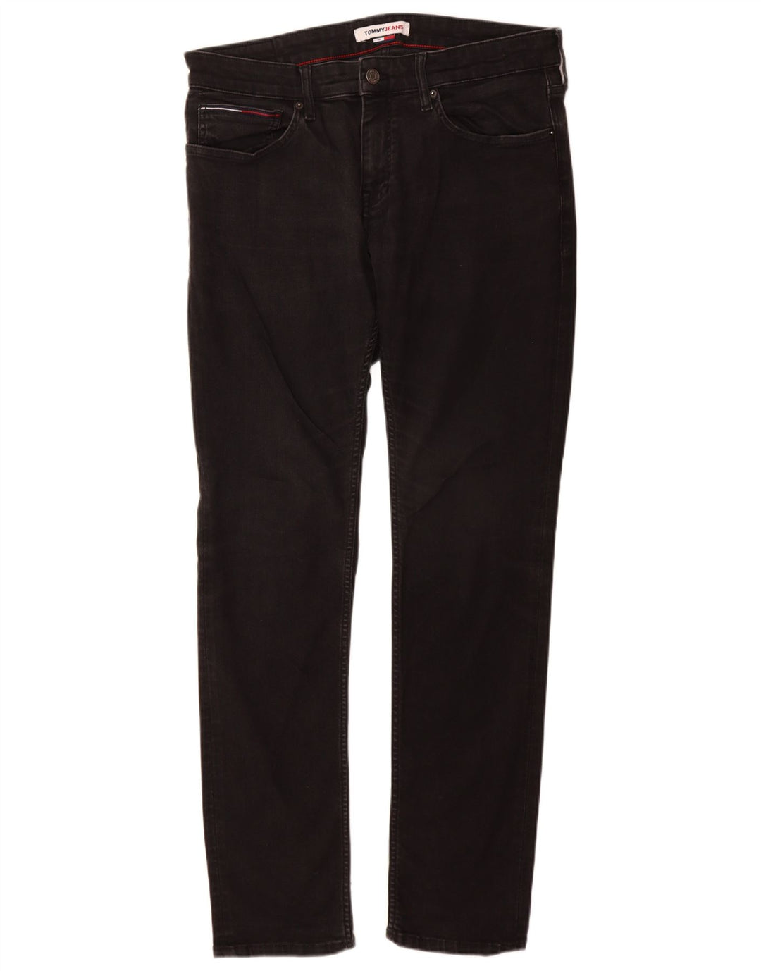 Tommy Hilfiger Mens Slim Jeans W36 L34 Black Cotton