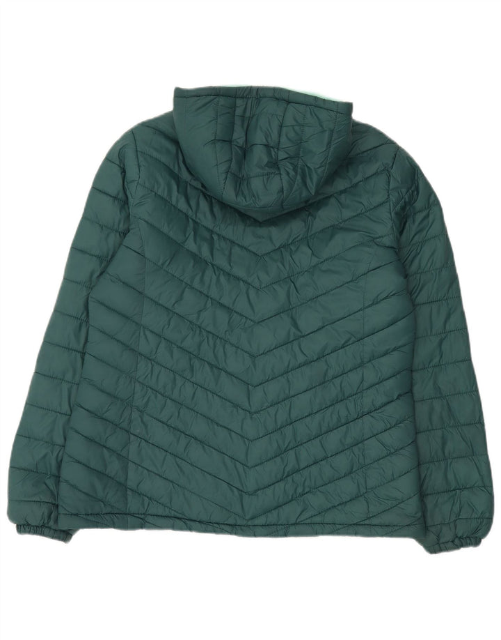 Mountain Warehouse Womens Hooded Padded Jacket UK 14 Large Green Polyamide