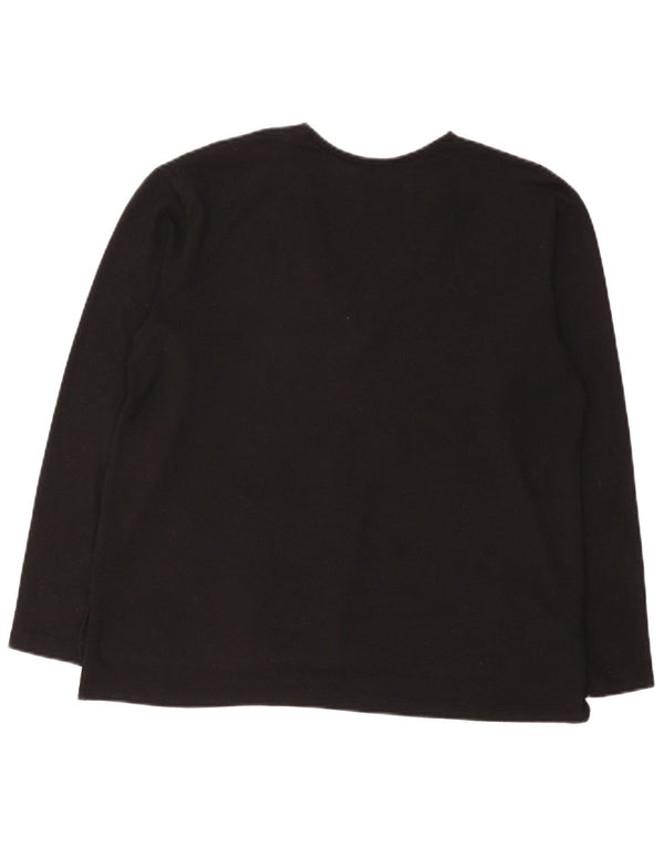 Top Zara da donna a maniche lunghe UK 14 poliestere maculato nero medio
