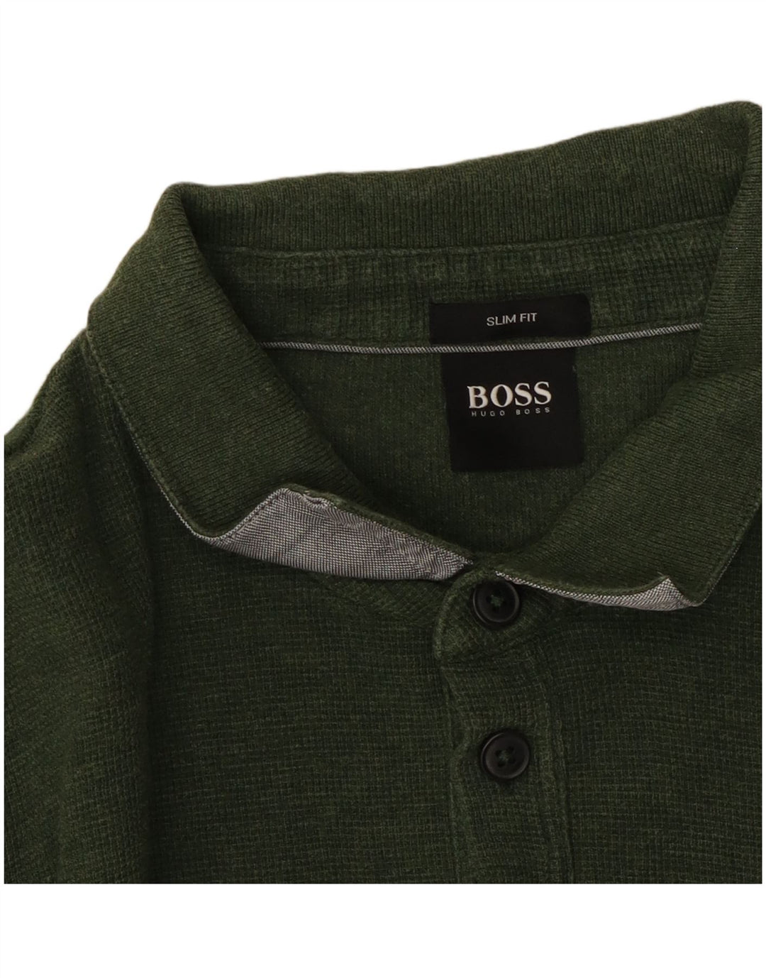 Hugo Boss Mens Long Sleeve Polo Shirt Large Green