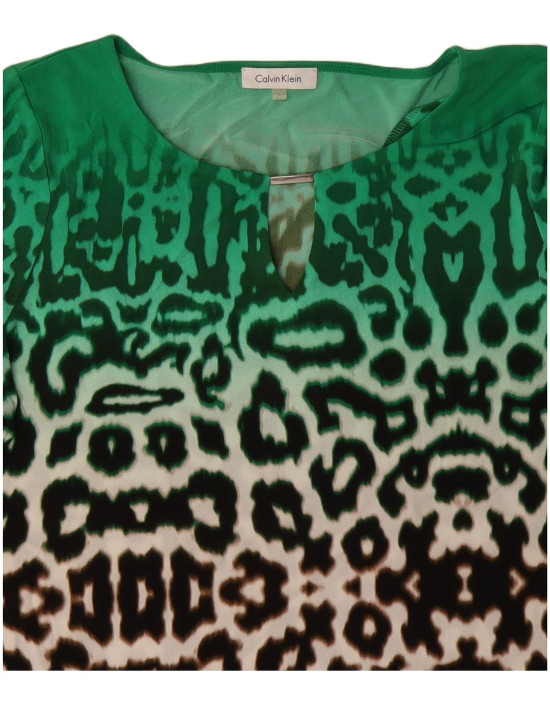 Calvin Klein Womens Blouse Top UK 16 Large Multicoloured Animal Print