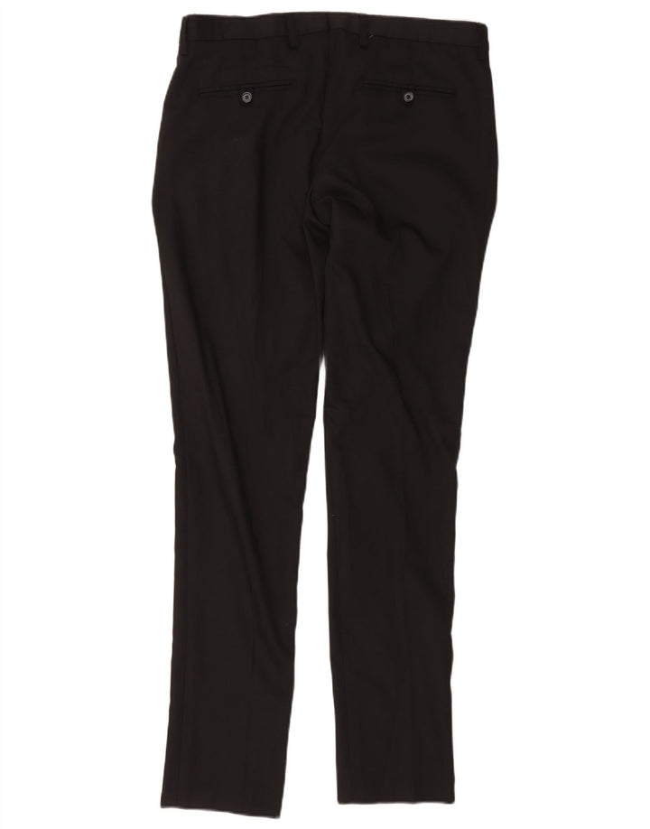 Zara Mens Slim Chino Trousers EU 42 Large W32 L33 Black Polyester