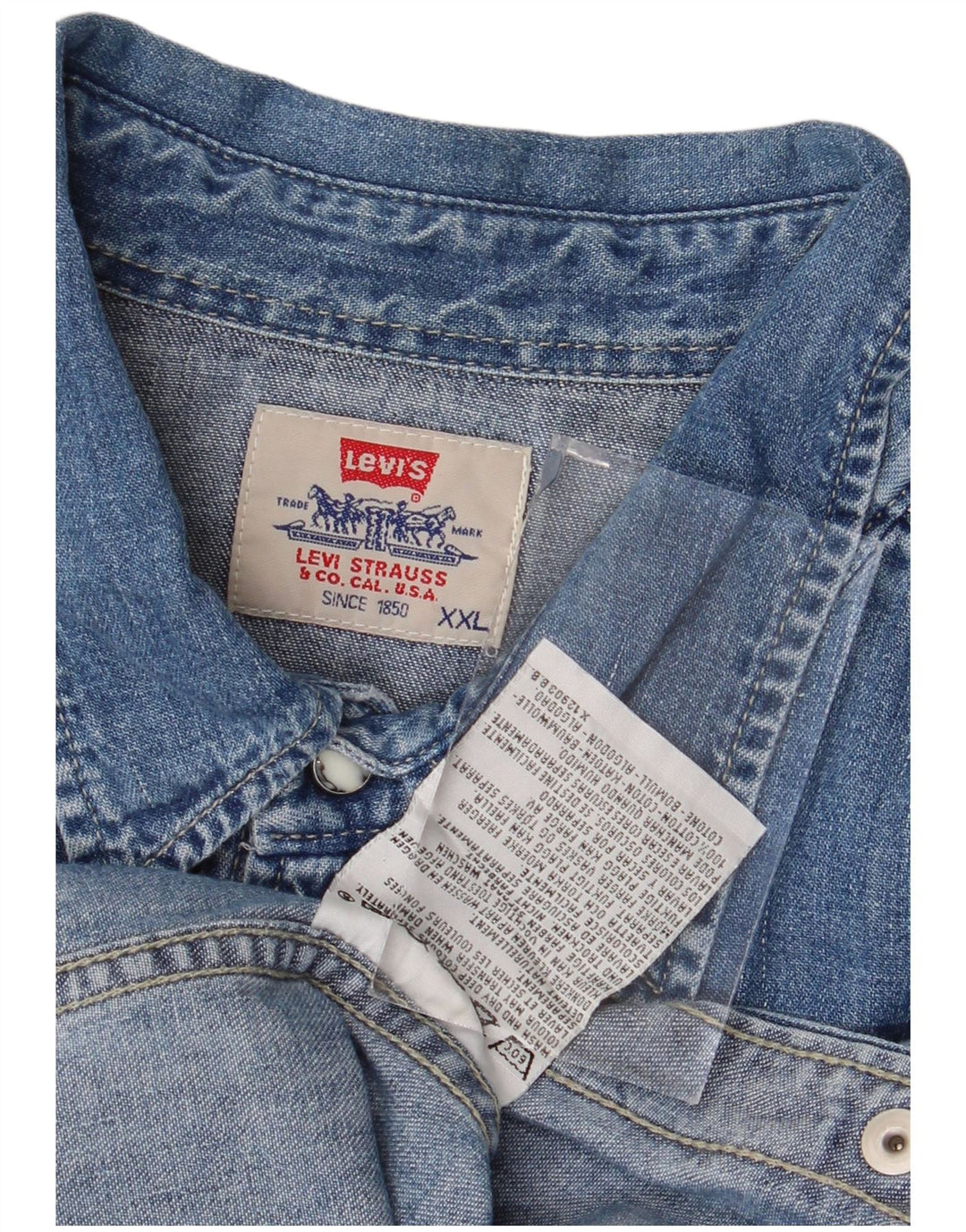 Camicia di jeans da uomo Levi's 2XL in cotone blu