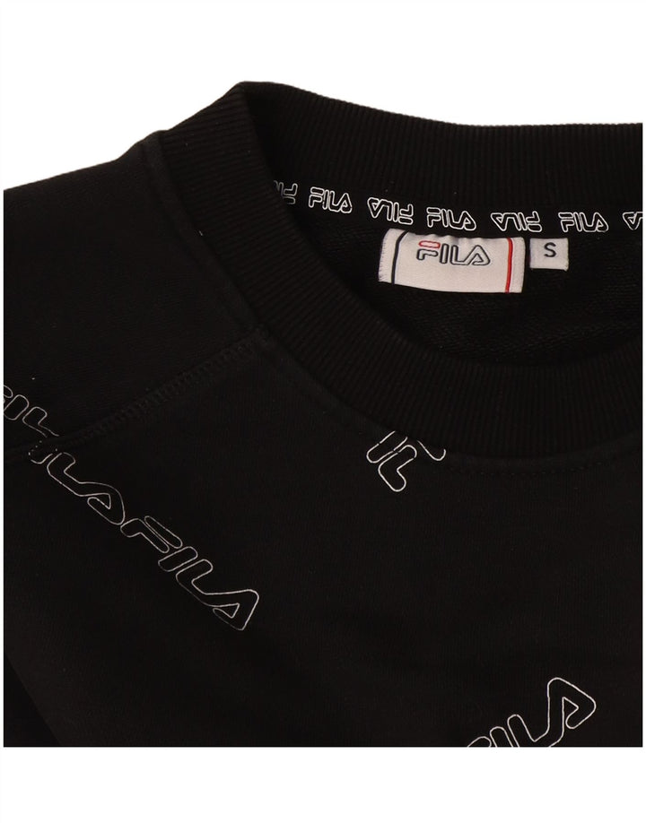Fila Sweat-shirt court surdimensionné pour femme UK 10 Petit Noir