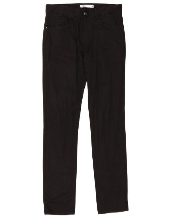 Zara Mens Slim Casual Pantalones EU 36 XS W29 L30 Negro Algodón